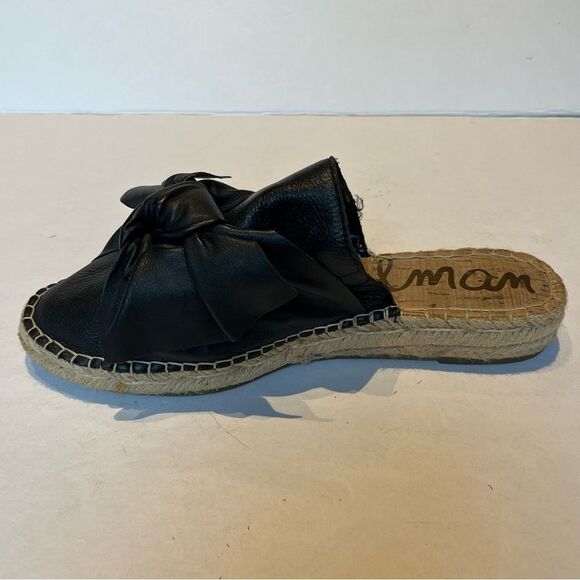 Sam Edelman Women's Espadrilles Black Leather Bow Top Size 9M Lynda - Picture 3 of 12